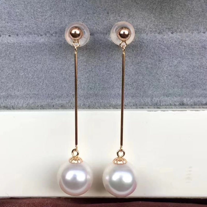 18k/14k/10k/9k gold pearl ต่างหูพร้อมจัดส่ง