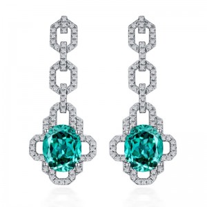 Tuochen Jewelry Custom Sterling Silver 925 พร้อมต่างหูหินเพชรคาร์บอนสูง